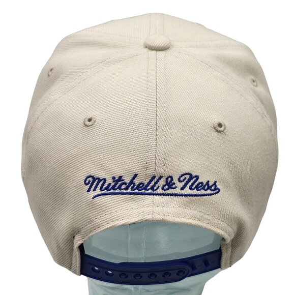 NFL Super Bowl XXVI 26 Mitchell And Ness Snapback Hat Cream Blue NWT - Picture 7 of 13